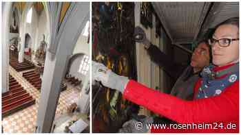 Wasserburgs Stadtkirche wird bunt: So arbeitet Glas-Restauratorin Lisa Thomet in 15 Metern Höhe