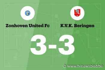 Zonhoven Utd. en KVK Beringen eindigt op 3-3