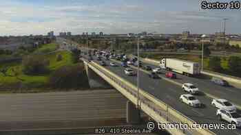 1 person in critical condition, another seriously injured in Hwy. 410 crash in Brampton
