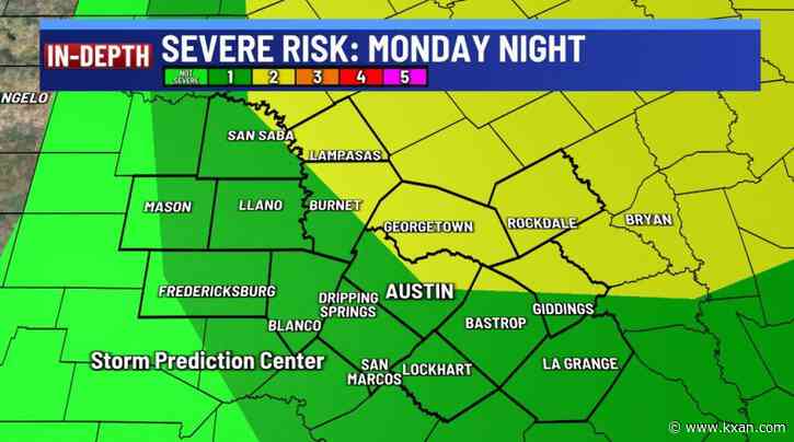 Storms still on track for Monday night