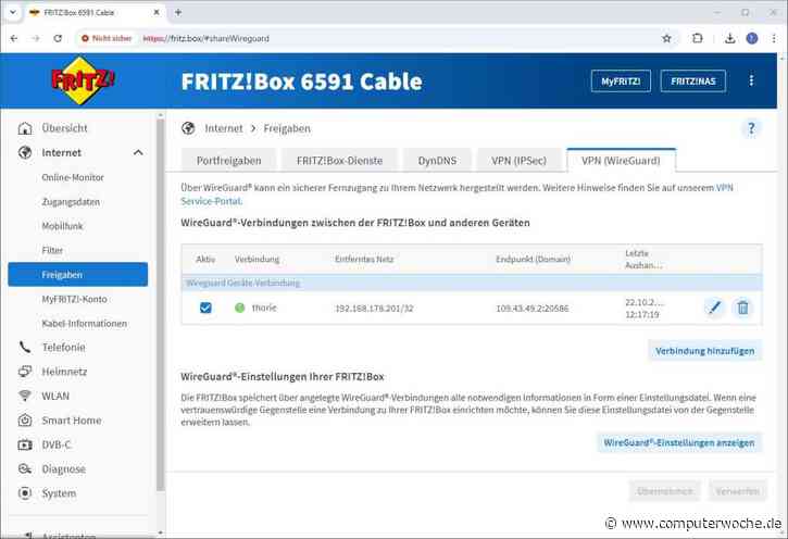 Fritzbox: WireGuard einrichten