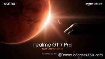 Realme GT 7 Pro With Snapdragon 8 Elite SoC to Launch in India on November 26: Expected Specifications