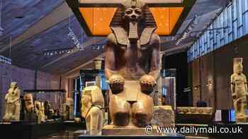 Pictured: The jaw-dropping displays inside the Grand Egyptian Museum, which has FINALLY opened its doors to visitors