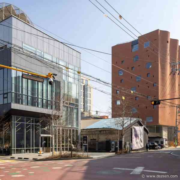 "Curtain-like" brick facade fronts W-Mission office in Seoul