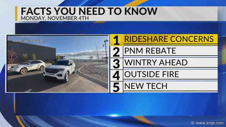 KRQE Newsfeed: Rideshare concerns, PNM rebate, Wintry weather, Outside fires, New tech