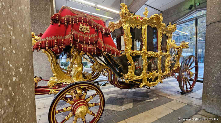 The Lord Mayor’s state coach is on display in the Guildhall