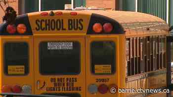 School bus struck moments before passenger drop-off