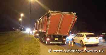 Lorry hits Cambridgeshire bridge and keeps going with damaged trailer