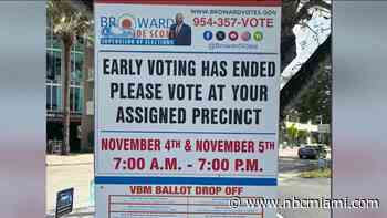 Election poster sign confuses voters at Broward early voting site