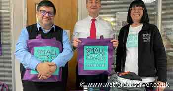 Watford MP and councillor help charity prepare bags for older residents