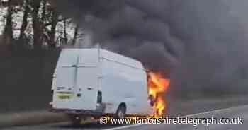 WATCH: Van engulfed in flames on the M66