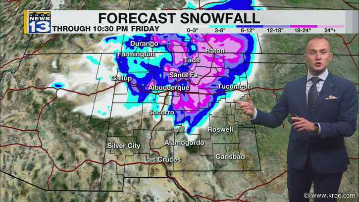 Feet of snow forecast for parts of New Mexico as a winter storm moves in