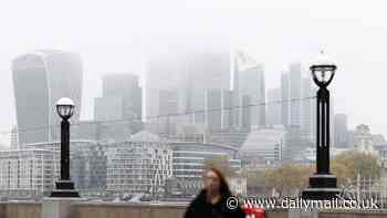 Britain is gripped by 'anticyclonic gloom': Weather phenomenon of fog and grey clouds means the sun could be blotted out for another 10 days