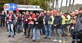 Warnstreik in Schacht-Audorf: Rund 150 Metaller vor der Lürssen-Werft
