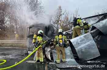 FW Dresden: Lkw gerät auf der A4 in Brand