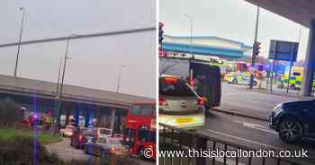 People freed from wreckage after crash between lorry and car