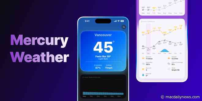 Mercury Weather app now delivers rain and snow notifications