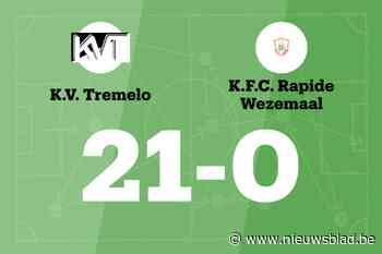 Zege voor Tremelo thuis tegen Rapide Wezemaal B