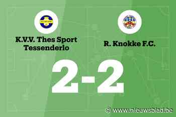 THES Sport en FC Knokke eindigen op 2-2-gelijkspel