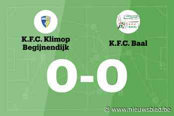 Zegereeks Baal ten einde door gelijkspel tegen KO Begijnendijk