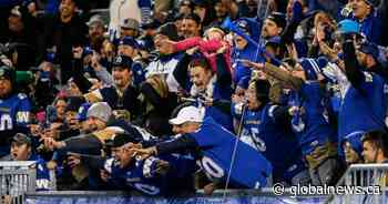 Winnipeg Blue Bombers win Western Final over Roughriders for 5th straight trip to Grey Cup