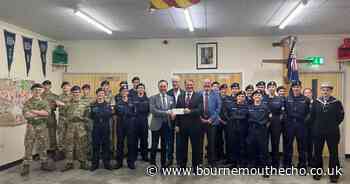 Cheque presentation for sea cadet group