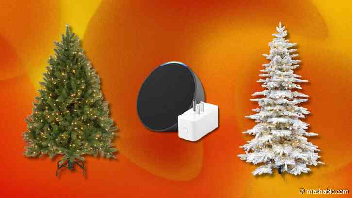Buy a pre-lit Christmas tree and get a free Echo Pop and smart plug at Amazon