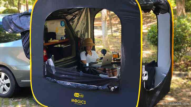 Turn your car into a cozy camping retreat with the Carsule Pop-Up Car Cabin