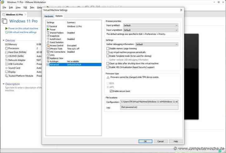 VMware Workstation Pro: Secure Boot für VMs nachträglich aktivieren