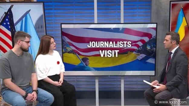 Ukrainian journalists visit KXAN to learn, discuss the impact of war on news coverage