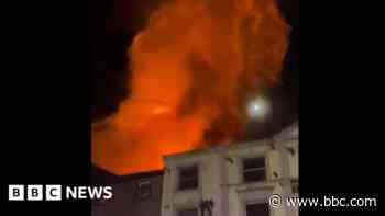 Crews tackle fire at derelict city-centre building