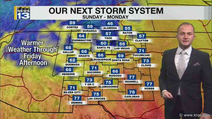 Warmer weather through Friday ahead of our next storm