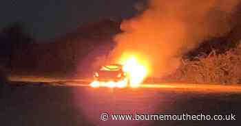 Mercedes found engulfed in flames at New Forest car park