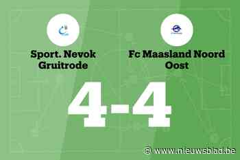 Gruitrode B sleept gelijkspel uit de brand in de thuiswedstrijd tegen Maasland NO B