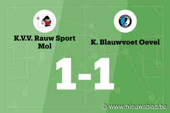 Blauwvoet Oevel beëindigt reeks nederlagen in de wedstrijd tegen Rauw