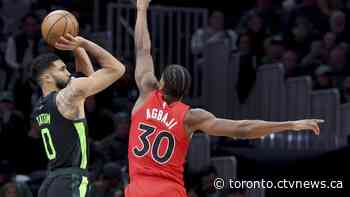 Tatum's 3-pointer at the buzzer in overtime gives the Celtics a 126-123 victory over the Raptors