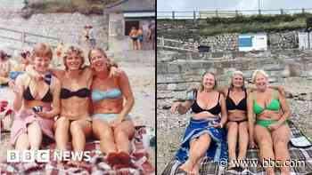Sisters recreate 'precious' beach snap 40 years on