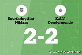 SKN Sint-Niklaas B blijft in problemen na gelijkspel tegen KAV Dendermonde B
