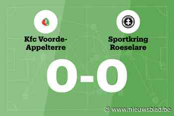 KFC Voorde-Appelterre en SK Roeselare blijven steken op 0-0