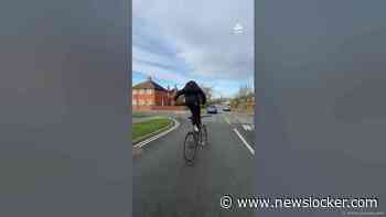 Riding through the streets, hands-free and upright! #nextlevel