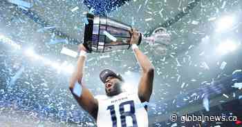 Arbuckle throws for two touchdowns to lead Argos past Bombers 41-24 in Grey Cup