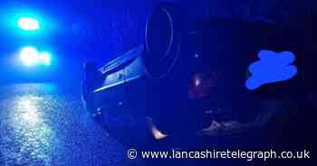 Police issue warning as driver flips car in crash