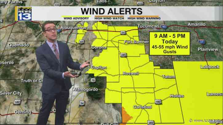 Precipitation exiting New Mexico & colder air ahead