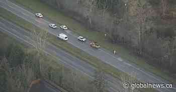 Fatal rollover crash, vehicle fire closes Highway 99 NB in Surrey