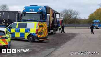 Police help three people heard shouting from lorry