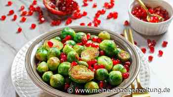 Wintergericht mal anders: Rosenkohl mit Granatapfel und Ziegenkäse