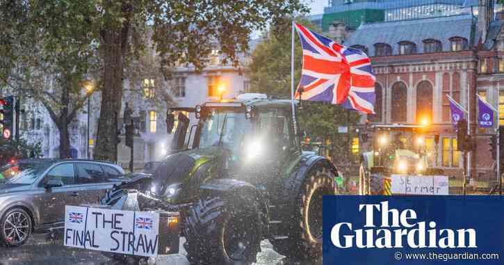 Farmers ‘betrayed’ by ministers, says NFU as protest reaches Westminster