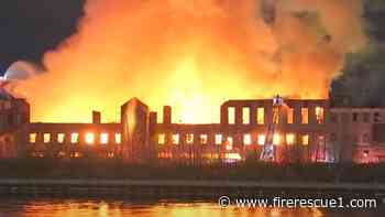 Mass. firefighters battle 9-alarm blaze at abandoned mill
