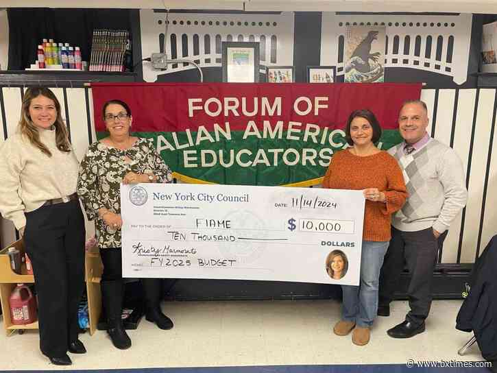 Photos: Forum of Italian American Educators receive $10K in funding from Council Member Marmorato