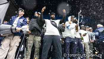 Argos celebrate Grey Cup title with energetic fan rally at Maple Leaf Square